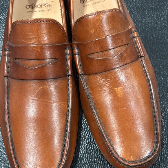 Men's Brown Leather Loafers from Italy size 44 US 11 never worn - Picture 2 of 5